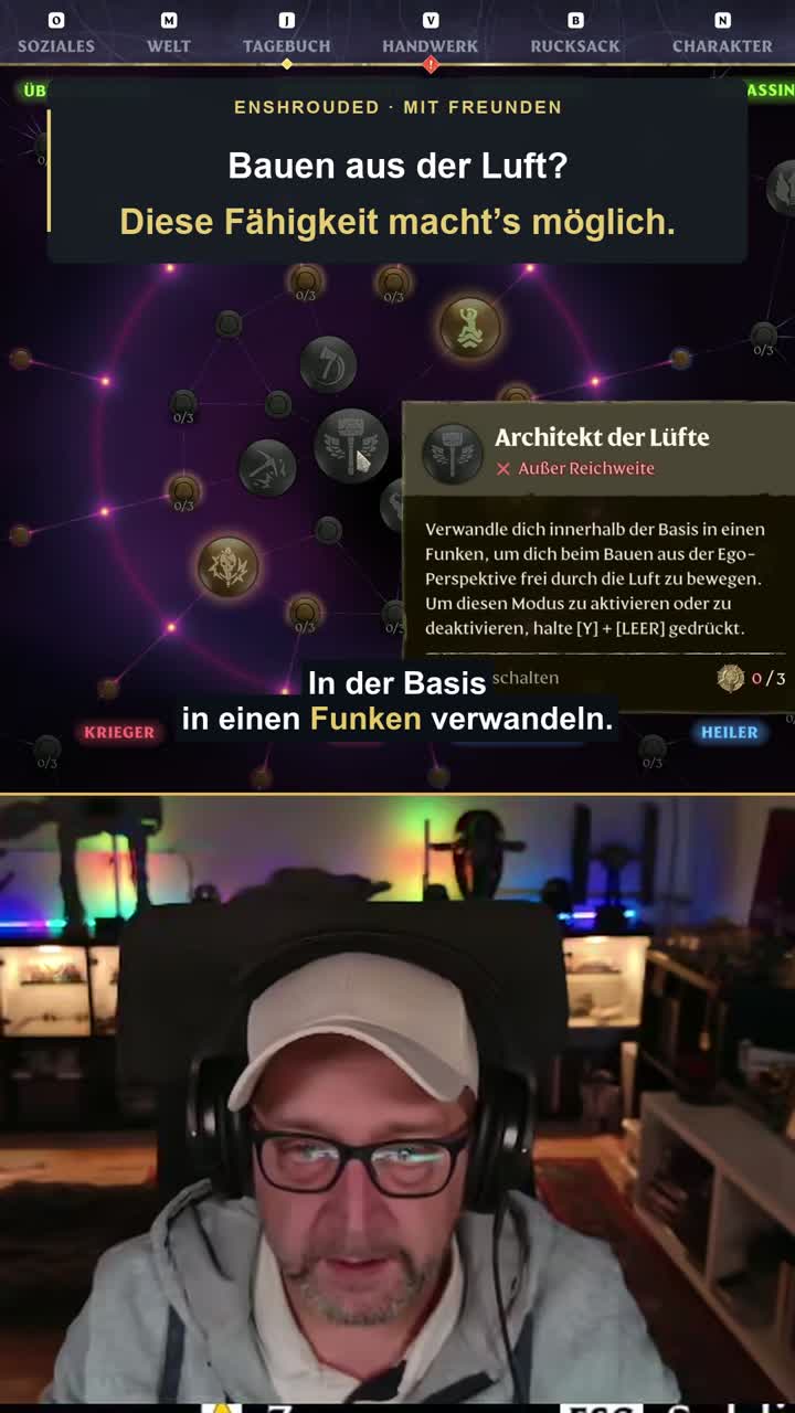 Enshrouded Als Funke frei durch die Basis fliegen