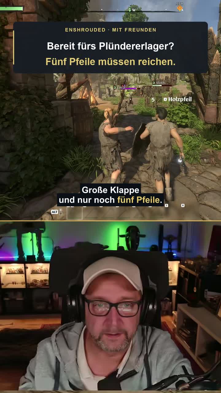 Enshrouded Große Klappe und nur fünf Pfeile